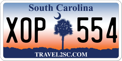 SC license plate XOP554