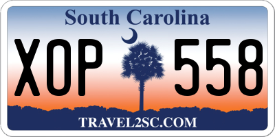 SC license plate XOP558