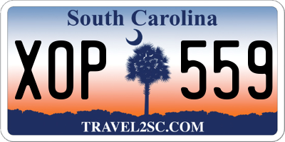 SC license plate XOP559