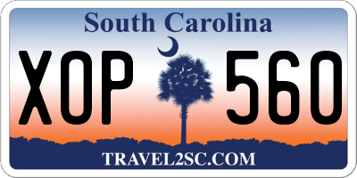 SC license plate XOP560