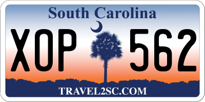 SC license plate XOP562