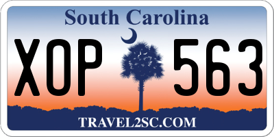 SC license plate XOP563