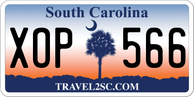 SC license plate XOP566