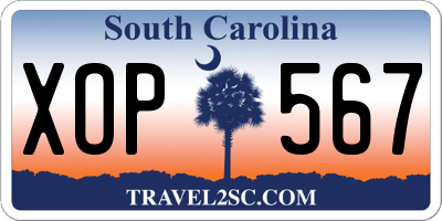 SC license plate XOP567