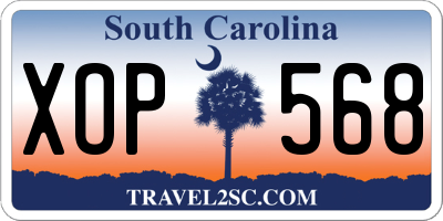 SC license plate XOP568