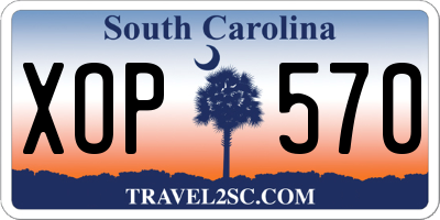 SC license plate XOP570