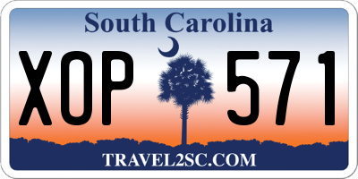 SC license plate XOP571
