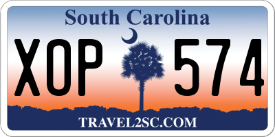 SC license plate XOP574