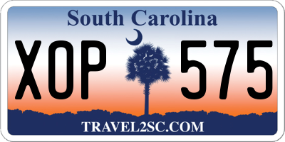 SC license plate XOP575