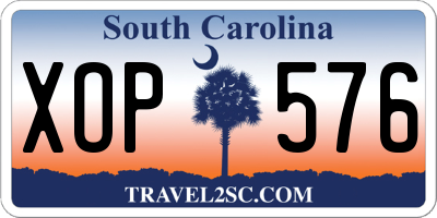 SC license plate XOP576