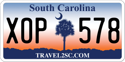 SC license plate XOP578