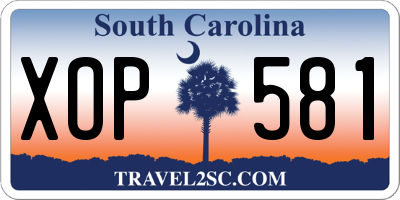 SC license plate XOP581