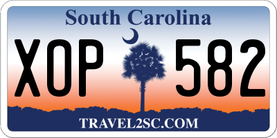 SC license plate XOP582