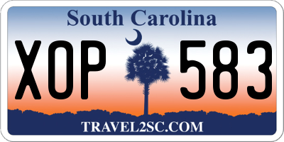 SC license plate XOP583