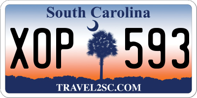 SC license plate XOP593
