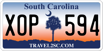 SC license plate XOP594