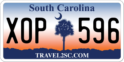 SC license plate XOP596
