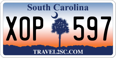 SC license plate XOP597