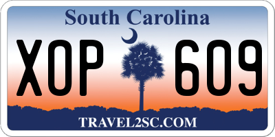 SC license plate XOP609