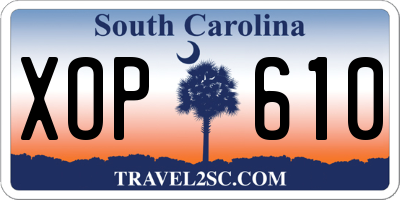 SC license plate XOP610