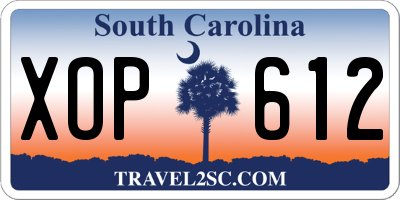 SC license plate XOP612