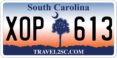 SC license plate XOP613