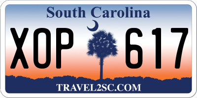 SC license plate XOP617