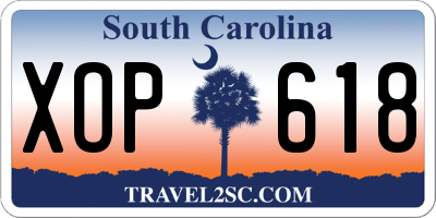 SC license plate XOP618