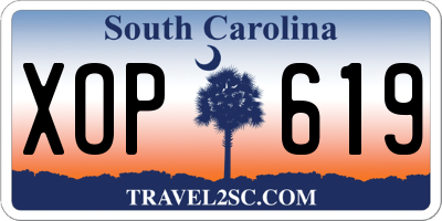 SC license plate XOP619