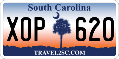 SC license plate XOP620
