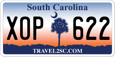 SC license plate XOP622