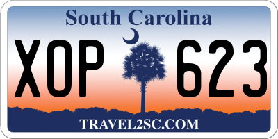 SC license plate XOP623