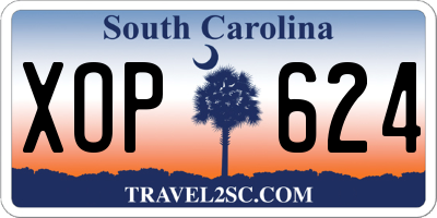SC license plate XOP624