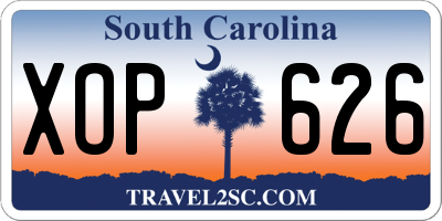 SC license plate XOP626