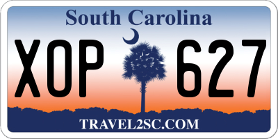 SC license plate XOP627