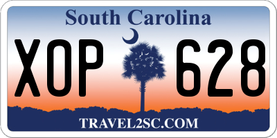 SC license plate XOP628