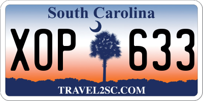 SC license plate XOP633