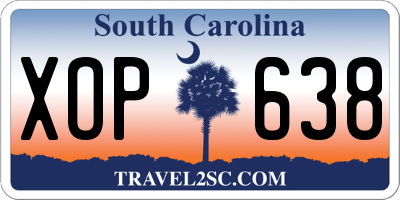 SC license plate XOP638