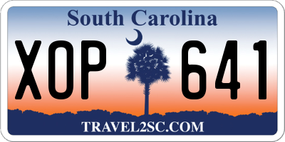 SC license plate XOP641