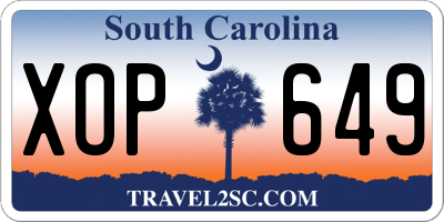 SC license plate XOP649