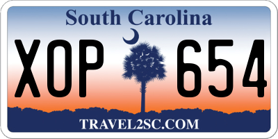 SC license plate XOP654