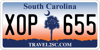 SC license plate XOP655