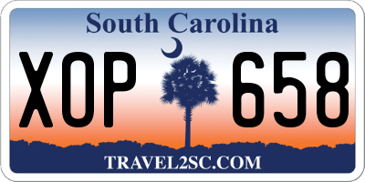 SC license plate XOP658