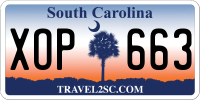 SC license plate XOP663
