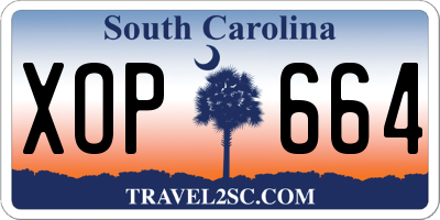 SC license plate XOP664
