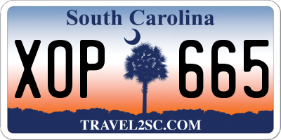 SC license plate XOP665