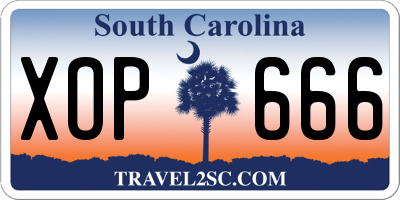 SC license plate XOP666