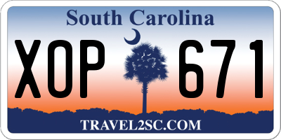 SC license plate XOP671