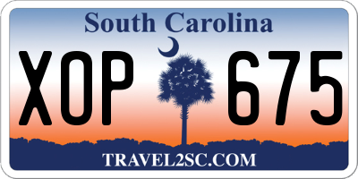 SC license plate XOP675