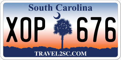 SC license plate XOP676